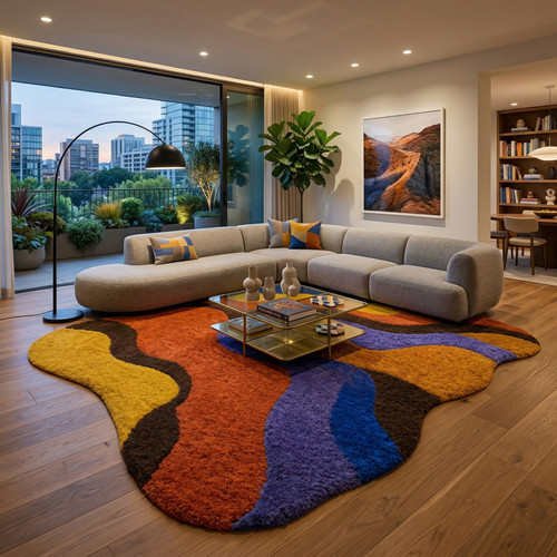 Unique shaped abstract tufted - shaped,