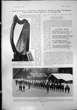Antique Print Mary Queen Scots Harp Army Skis New Maxim Flying Machine 1904