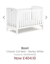 Boori Casa Drop Side Cot/Toddler Bed with Mattress In White Great Condition
