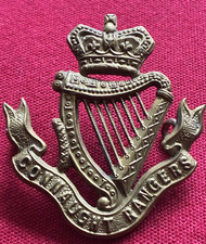 Victorian The Connaught Rangers British Military Cap Badge - brass with QVC