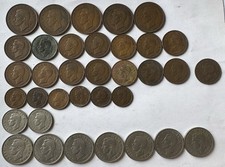 35 x George VI Coins, Penny’s, Half Penny’s, Farthings, Shilling & Two Shillings