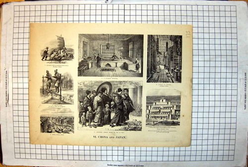Old print china japan - old,