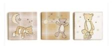 NEW Teddy Bear Canvas Pictures Set of 3 Nursery Baby Toddler Room Gift Present