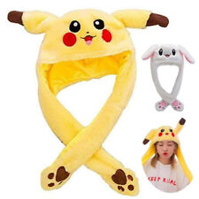 Plush Moving Cap Bunny Pikachu Ears Hat Cute Rabbit Women Hat Movable Ears Hat