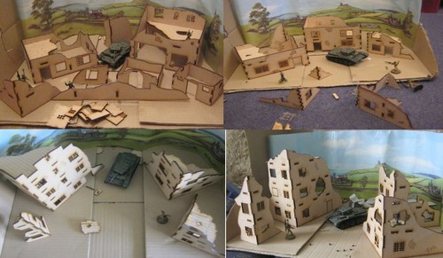 28mm large town ruins sets - large,