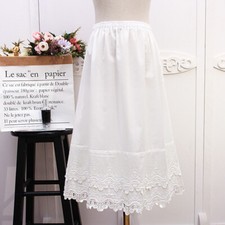 Women White Cotton Lace Trim