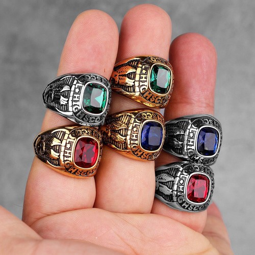 Stainless steel men rings - steel, men's