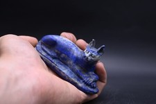 Bastet Egyptian Statue Lapis Lazuli Style Stone Handmade Cat Goddess Decor