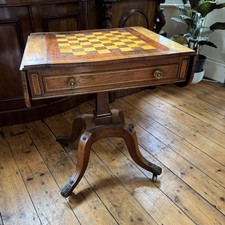 Antique Victorian Chess Backgammon  Table  STUNNING MUST SEE . 