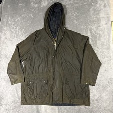 Barbour A5 Waxed Durham England C48 Olive Khaki Waterproof Size XL Hooded Jacket
