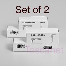 2 Ikea GODMORGON Leg 6 3/4" - 10 1/4 Adjustable Round/Stainless Steel 903.917.30
