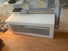 Stylish Italian White High Gloss TV Stand 1380mm & Sideboard  1100mm 