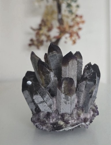 Large amethyst crystal cluster - amethyst,