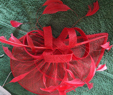 Myhat Gwyther Snoxells English Millinery Red Hat Fascinator Wedding Races in box