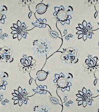 EMBROIDERED CURTAIN FABRIC 5.15m Prestigious TIVERTON COASTAL RRP £401.65 Crewel