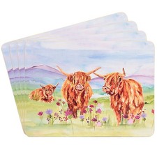 Highland cow placemats set - highland,