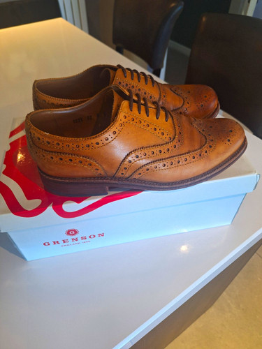 Grenson stanley tan brogues - stanley,