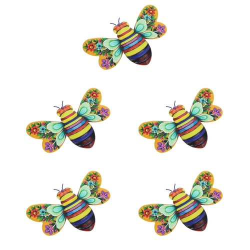 5pcs yellow iron bee - iron,