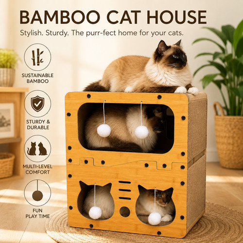 Cat scratching house - cat,
