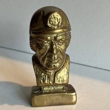 Rare Vintage Solid British Brass Coal Miner 3.75” stamped NVB Reg Design 632g 