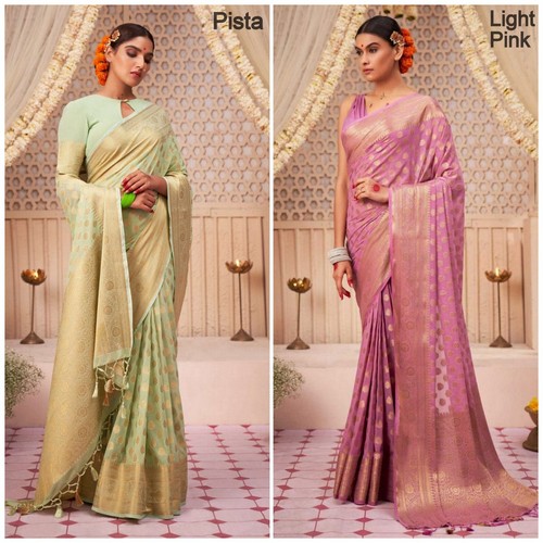 Banarasi soft silk saree with - soft,