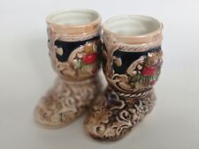 Pair Of Boots Porcelain Vase Vintage