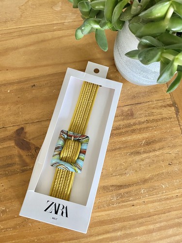 Zara gold blue glass buckle - gold,