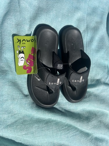 Sanuk kids ziggy black - black, flip
