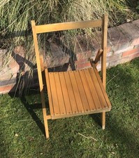 VTG Retro Wooden Folding Chair / Mid Century / Slatted /Garden/Dining