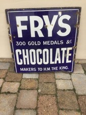 Vintage Fry's Chocolate original enamel sign