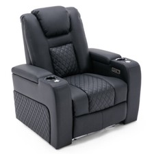 BROADWAY ELECTRIC RECLINER CINEMA CHAIR 1,2,3 & 4 SEATER AIR LEATHER SOFA