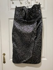 Debut Strapless Evening Dress, Charcoal, Silver Sparkle, Size 12, Party