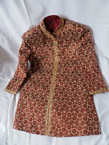 Boys maroon gold embroidered - maroon,