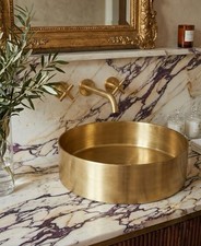 Brushed Brass Gold Round