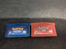 Pokemon Fire Red and Saphire Bundle Nintendo Gameboy Advance Tested Working