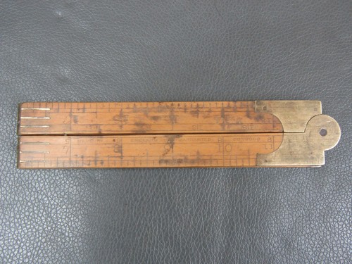 Vintage boxwood brass 4 fold - vintage,