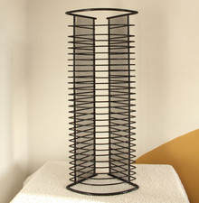 Black metal wire CD storage rack holder 28 CDs Y2K vertical horizontal freestand