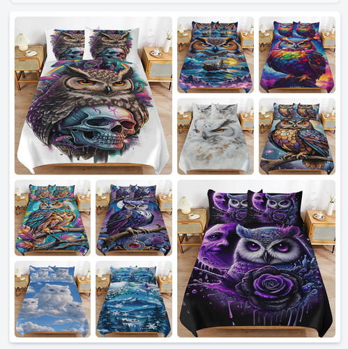 Fantasy owl art duvet - fantasy, 🦉duvet