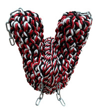 V Bow Rope Fender Red White