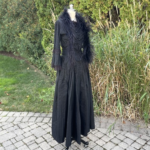 Antique silk mourning - silk, dress