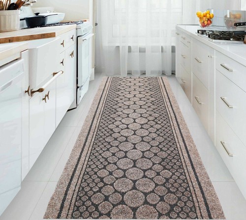 Beige rugs non slip long - beige, non-slip