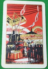 Playing Cards Single Card Old Vintage * CARNIVAL Funfair STALLS RIDES Children B