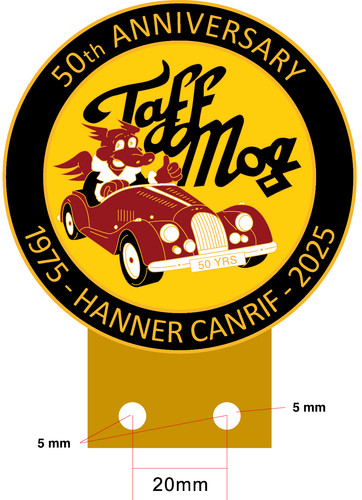 Enamelled car badge from the - from,