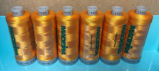 BNIP 6 X Madeira machine embroidery thread spools colour 1955 gold