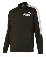 PUMA Mens Forest Green & White Poly Full Zip Tracksuit Jacket Medium BNWT