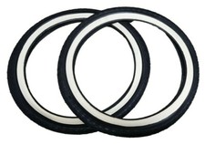 Pair Of Schwalbe 18 X 1.75 (47–355) Tyres Black White Wall Kids & Shopper Bikes