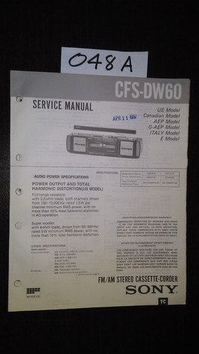 Sony cfs dw60 - stereo, boombox
