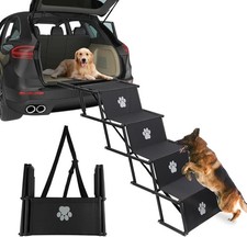 Folding Dog Steps for Car Travel Non-Slip Adjustable,  Dog Ramp for Auction
