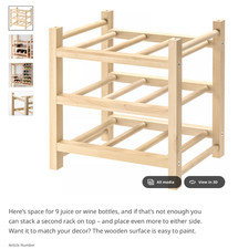 Ikea Hutten Wine Rack- 9 bottle capacity-paintable-freestanding