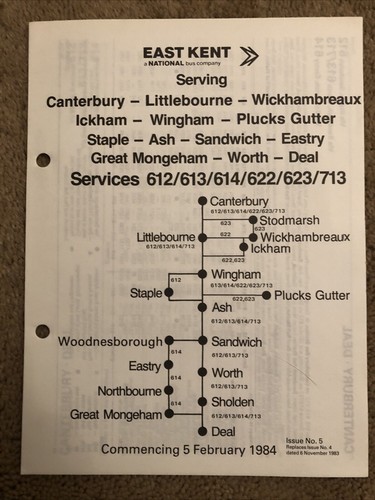 East kent timetable - east, leaflet